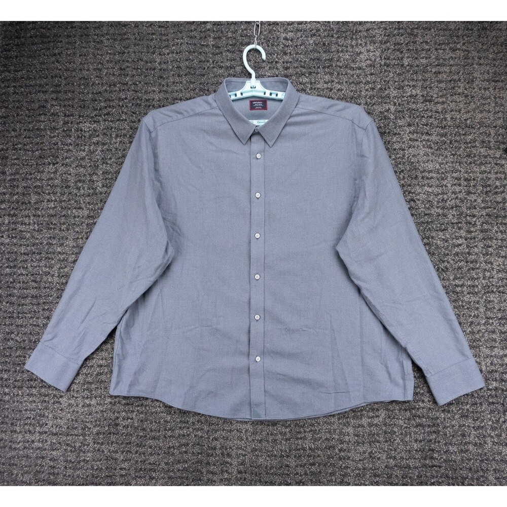 UNTUCKit Shirt Mens 3XL Gray Flannel Relaxed Fit Wrinkle Free Long Sleeve Casual